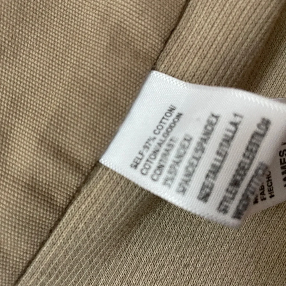 James Perse jacket long sleeve moto jacket cotton blend tan khaki womens small - Picture 7 of 7